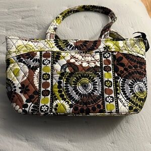 Stylish Quilted  Vera Bradley Bag - Brown and Green